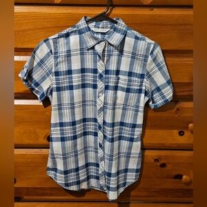 Woolrich Blue Plaid Women's Button Down Shirt